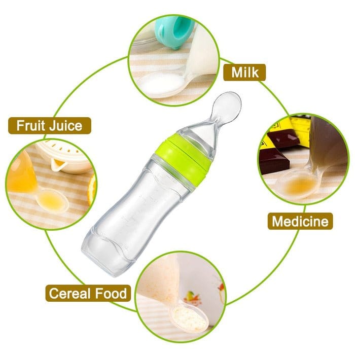 Baby Silicone Squeezing Feeding Bottle