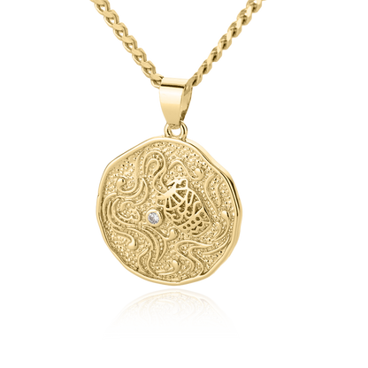 Astrological Sign Coin Pendant Necklace