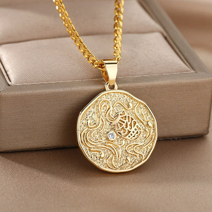 Astrological Sign Coin Pendant Necklace