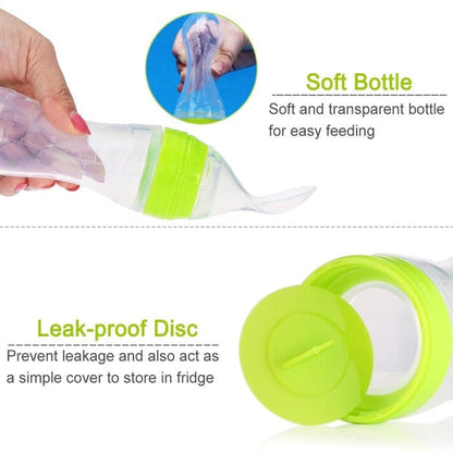 Baby Silicone Squeezing Feeding Bottle