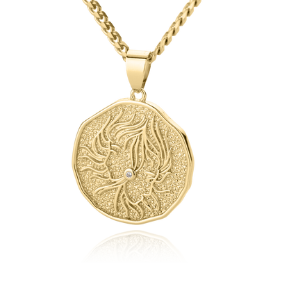 Astrological Sign Coin Pendant Necklace