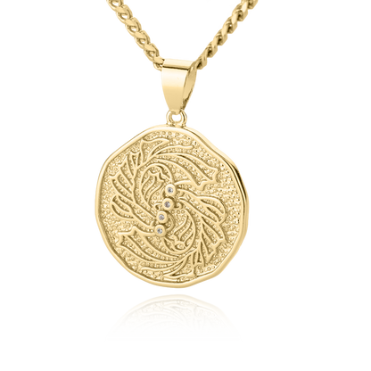 Astrological Sign Coin Pendant Necklace