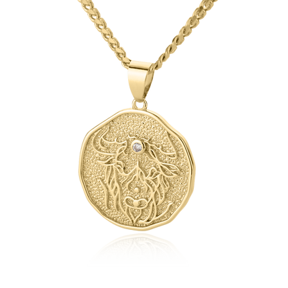 Astrological Sign Coin Pendant Necklace