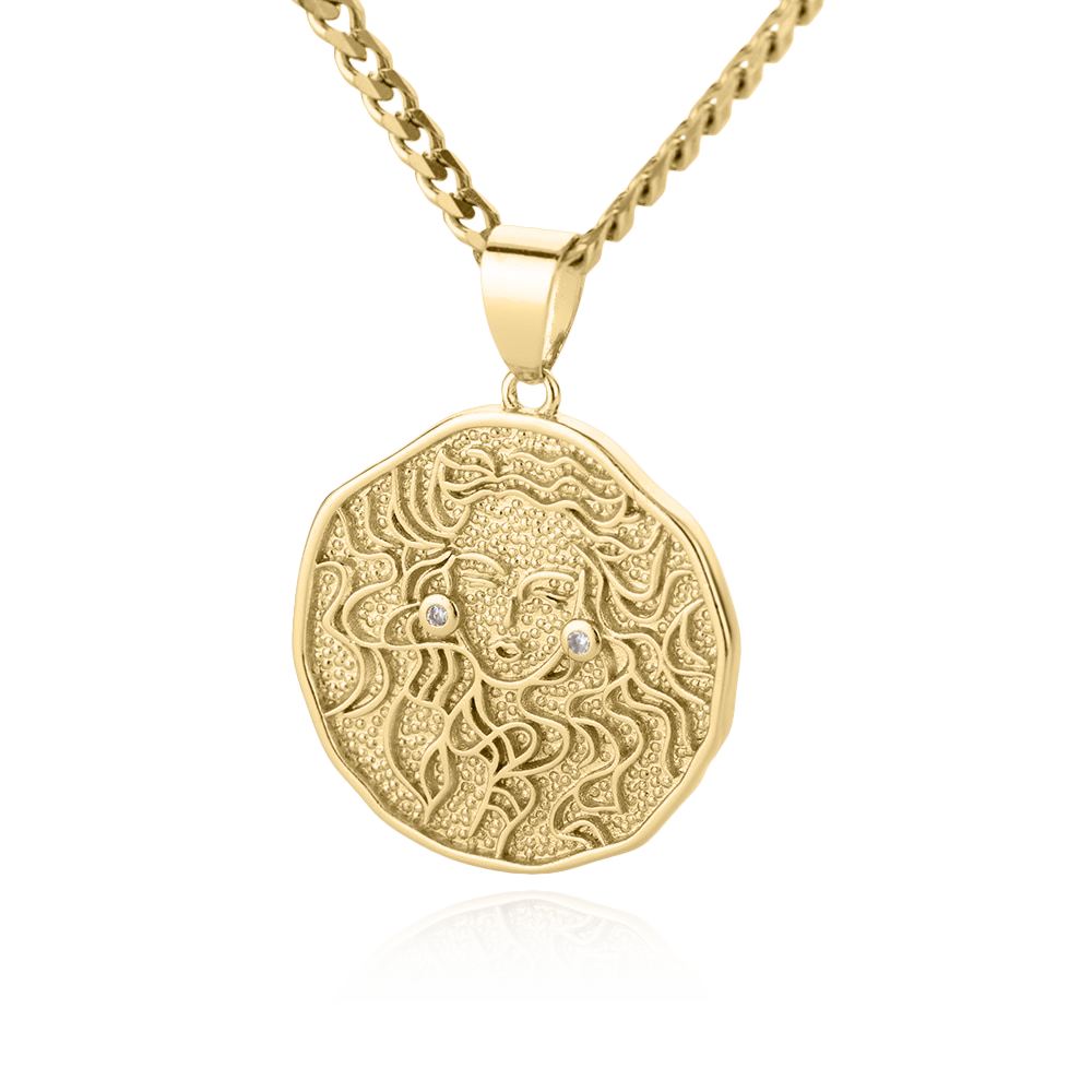 Astrological Sign Coin Pendant Necklace